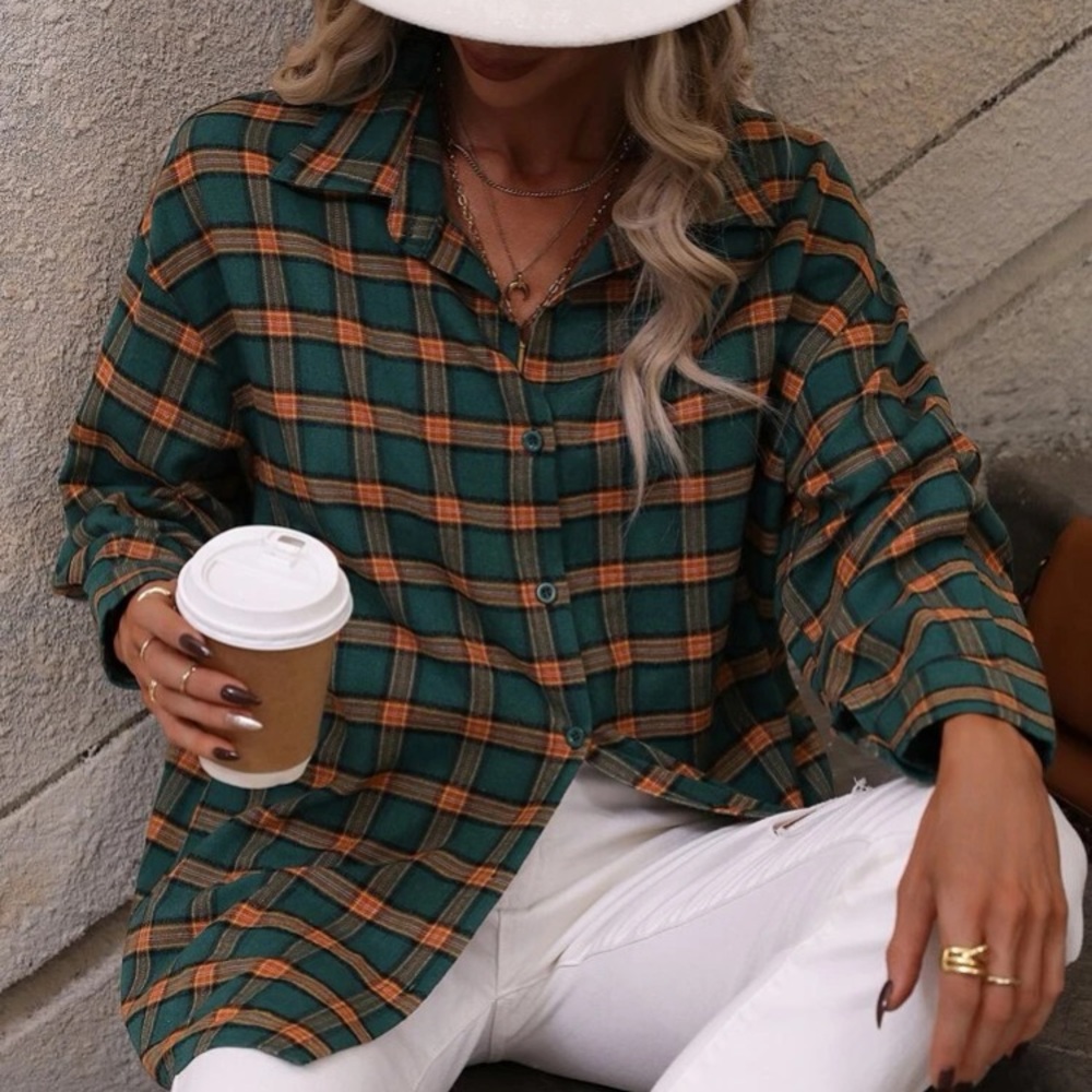 Plaid button down shirt